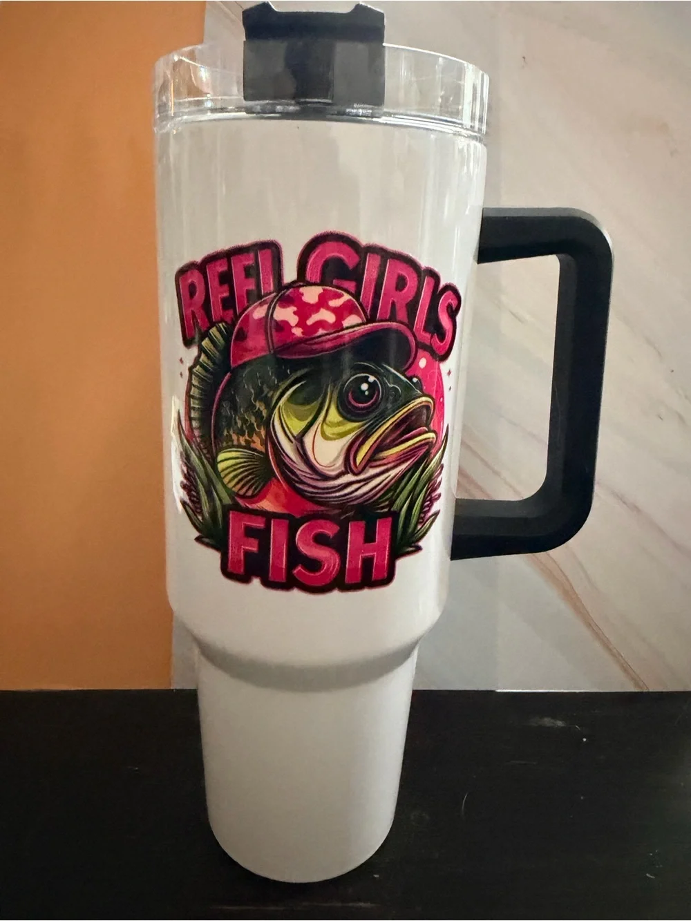 32 oz Stainless Steel Tumbler “REEL GIRLS FISH” Double Sided